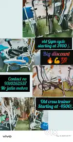 Big discount old gym cycle , cross trainer and other equipment