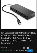 HP Usb-C Docking Station,7-In-1 Multiport USB Hub Dual 4K@60Hz
