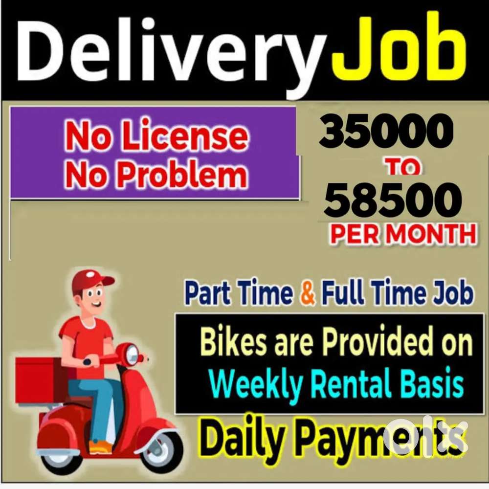 FOOD DELIVERY JOB WEEKLY PAYMENT IMMEDIATELY JOINING
