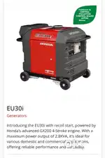 Honda Inverter EU 30i(generator)