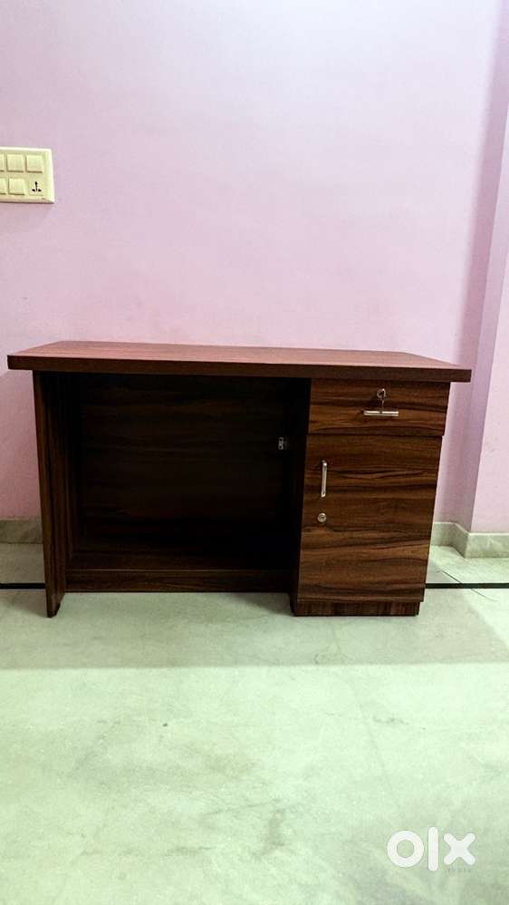 Sturdy Study table, drawer & cabinet,Engineered wood,Rolex brown color