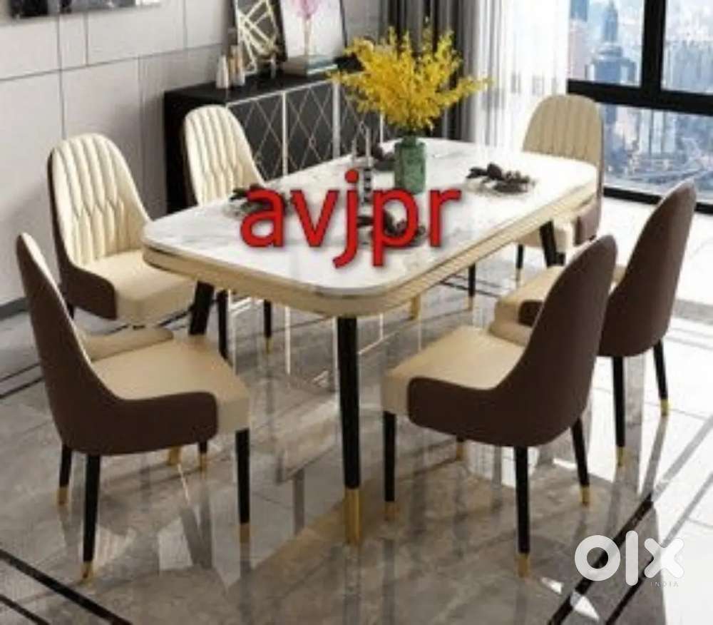 New Marble Top 6 Seater Dining Table with chair Premium Design ₹36999