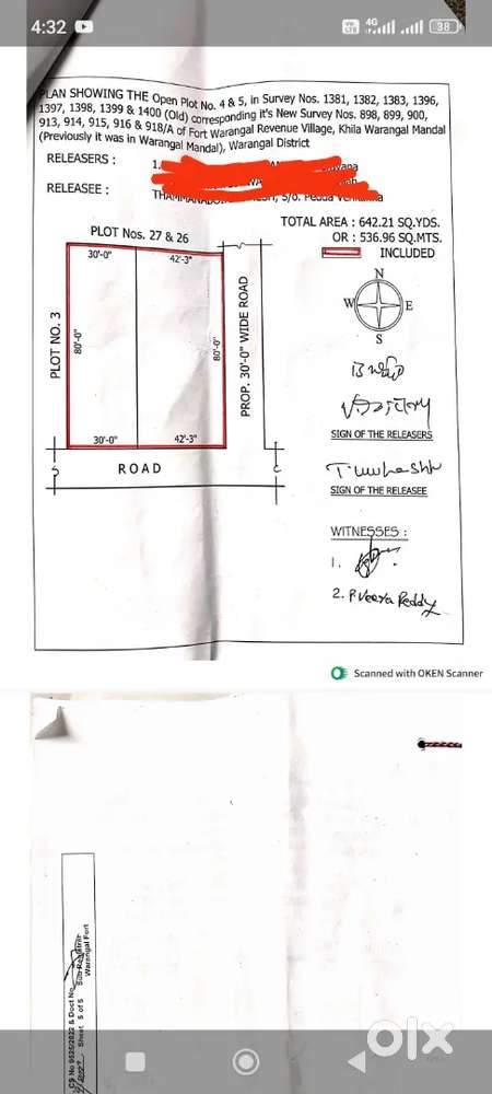 my own plot 642 sqyards at rangasaipeta warangal.     it is very near