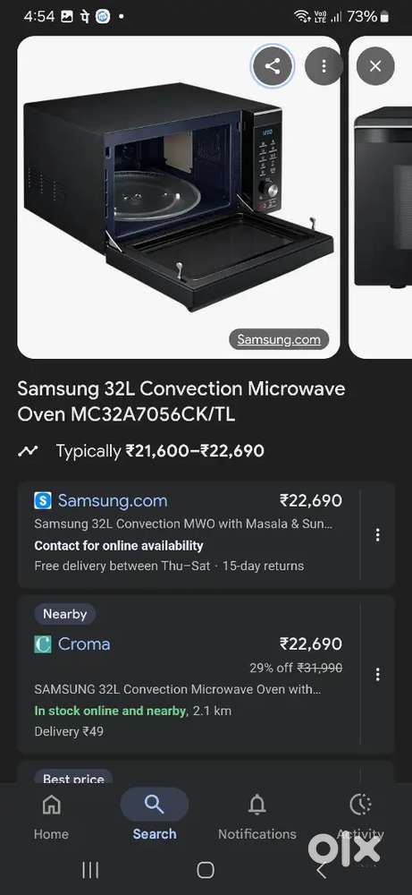 Samsung 32 litre microwave  convection Grill  and combi microwave 4 yr