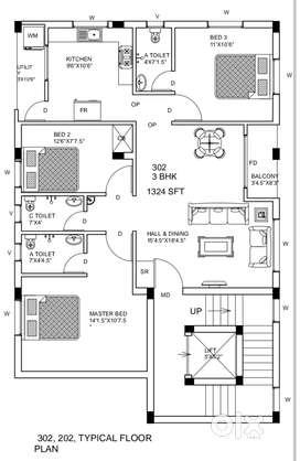 Ready to Move 3BHK Flat in Chinmaya Nagar