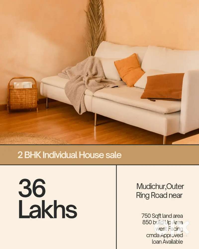 2 BHK Individual House @ 36 lakhs in Mudichur West Tambaram