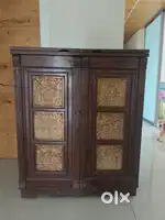 Solid TeakWood, Antique Brass plated expandable Bar Counter