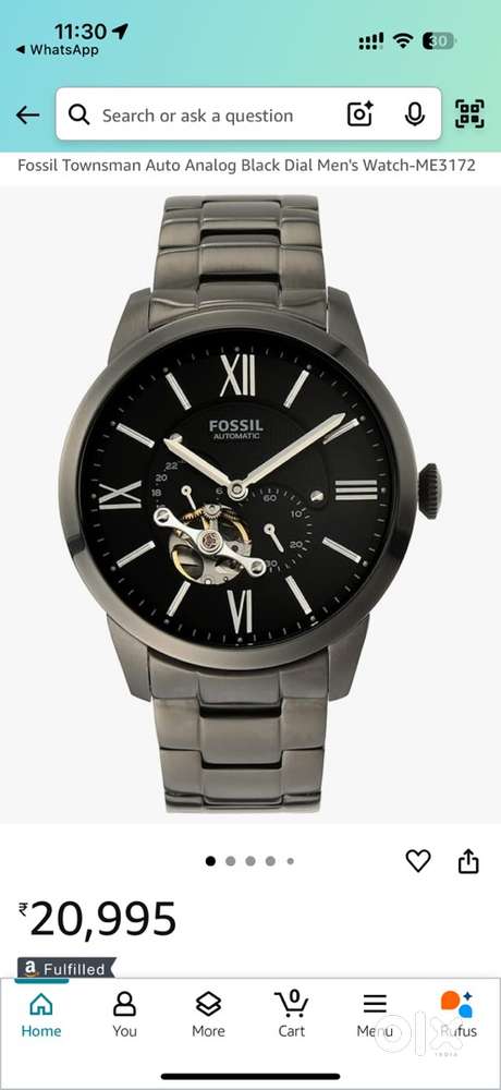 Fossil Townsman Auto Analog box pack Men's Watch-ME3172