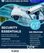 Cctv camera, epabx,camputer, LED TV, microwave, monitor etc ..