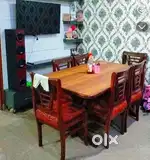 6 Seater Dining Table For Sale Just Only 10,000 Rs Made By oldest Wood