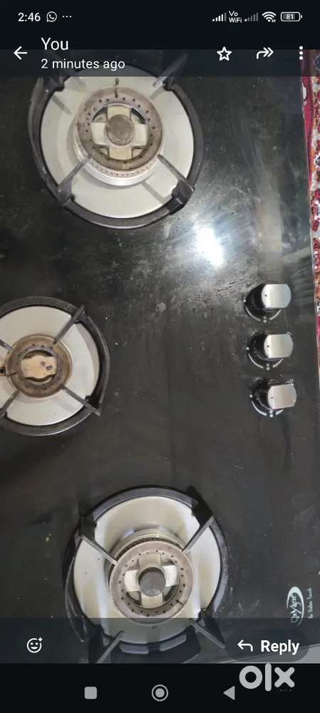 Jyoti company,3 Burner Gas hob with automatic start