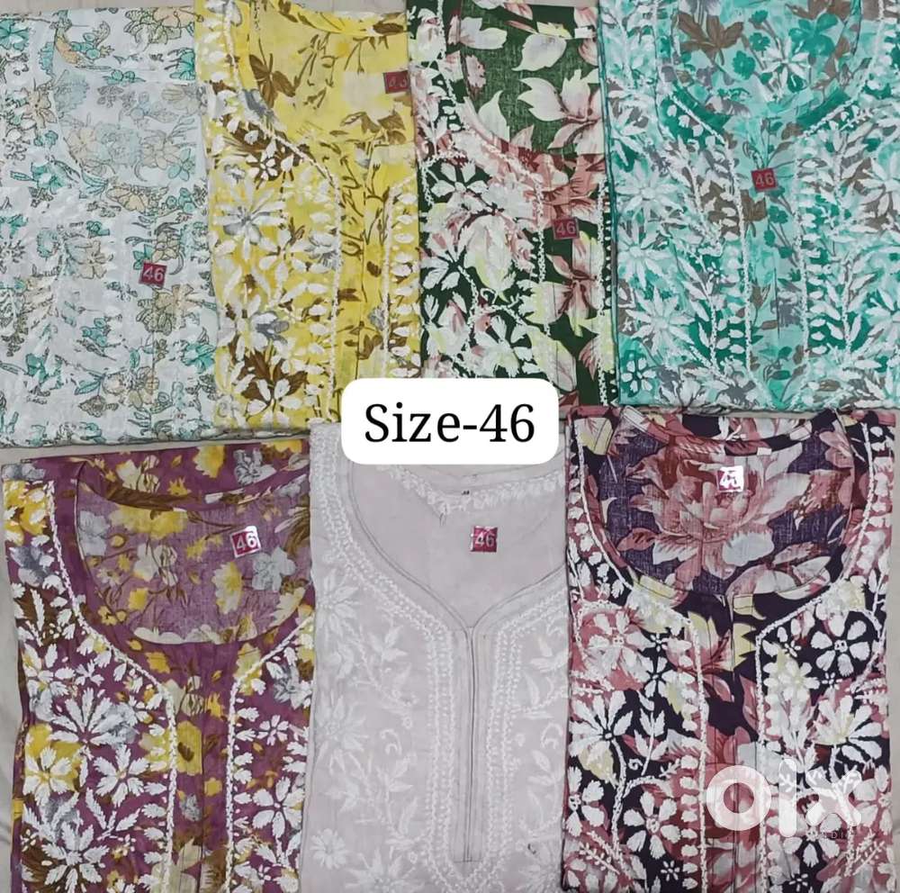 Lucknow chikan mal mal kurtis