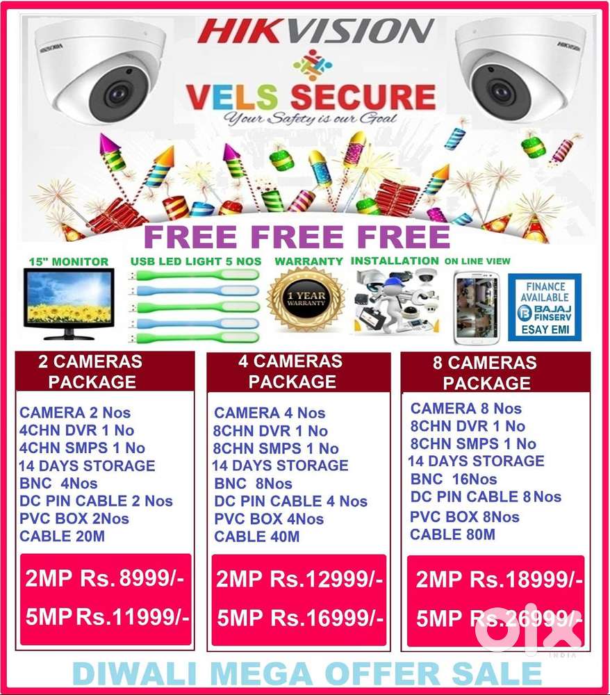 DIWALI DISCOUNT  SALE  CCTV      CCTV CAMERA 2MP   DAY & NIGHT  VI