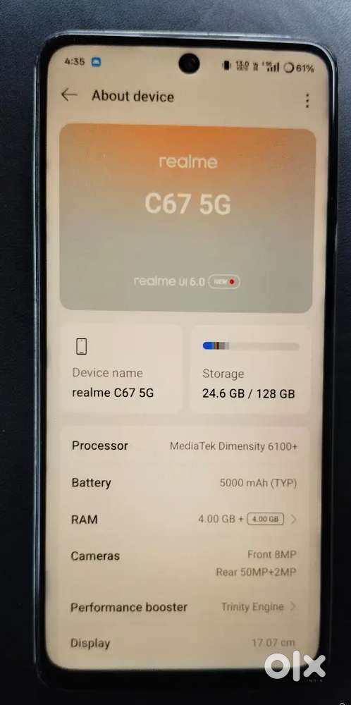 Realme C67 5g (Exchange With I Phone & Curved Display)