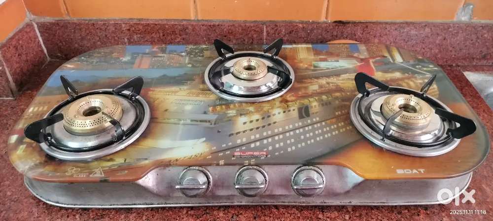 3 Burner boat glass top oven super condition