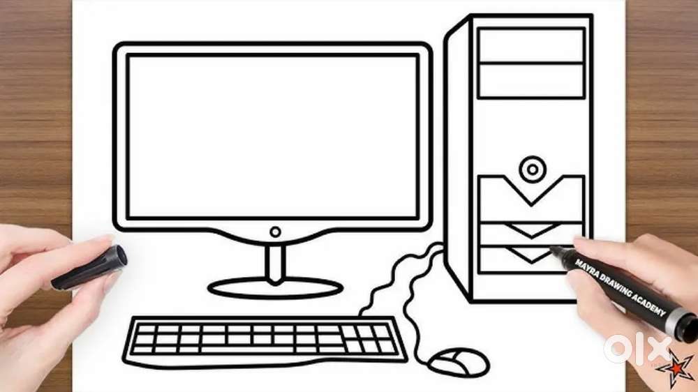 Moniter  cpu mouse and key bord