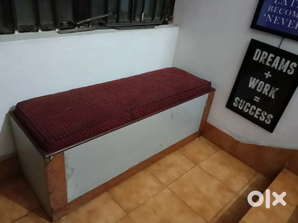 Cushioned  Wooden Seat Bench