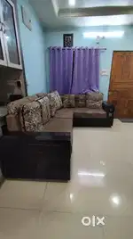 6 chair dining table set and L - shape sofa