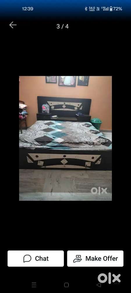 Furniture KING SIZE BED OR SHOWCASE AND singardan, Cuboard 3pics