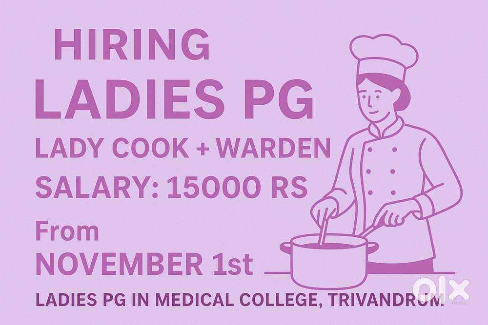 Hiring lady pg warden from nov 1st