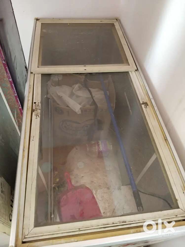 Double glass door ice cream fridge