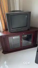 Old TV with stand and office furniture, per item price in description