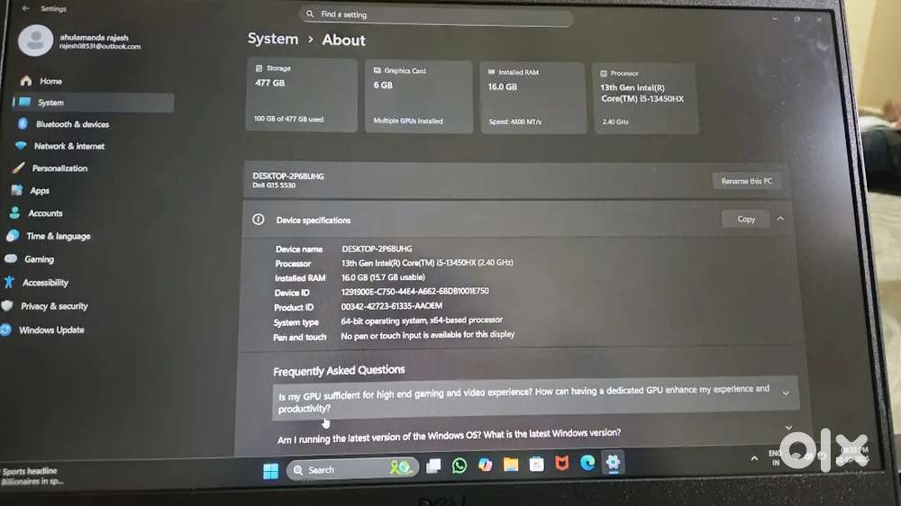 Dell g15 gaming laptop