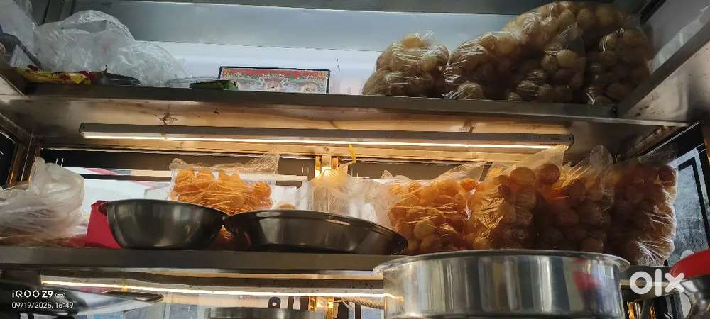 panipuri stall or chat stand pani puri bandi