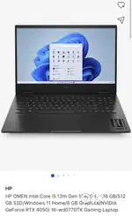 HP Omen Gaming laptop Intel i5 RTX 4050 16gb Ram 512gb SSD