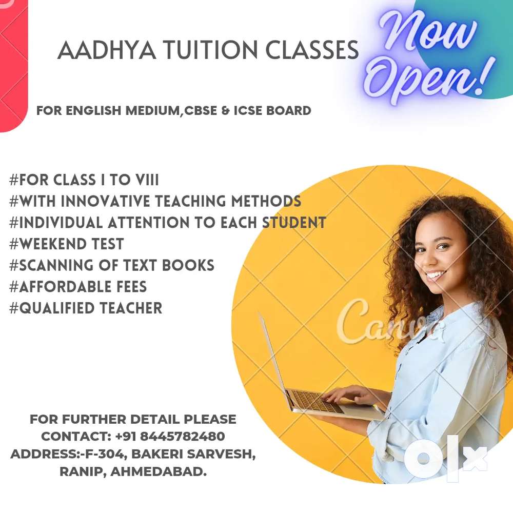 Tuition classes for 1st to 8th