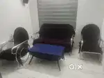 Stainless Steel Sofa Set with Table - Excellent Condition!