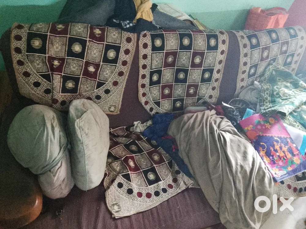 3 seater shegun wood sofa