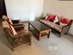 Teakwood Sofa set with center table