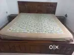 King size shesham wood storage bed with side tables