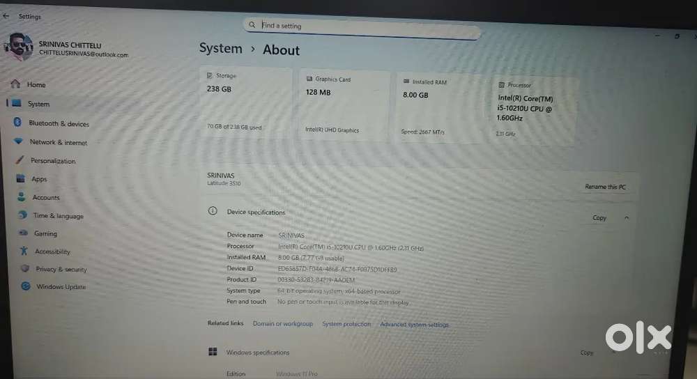 Sell my dell latitude laptop i5 10th generation