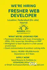 Looking for freshers