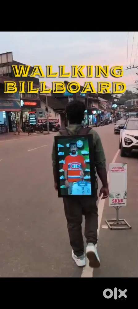 Wallking advertisement backpack