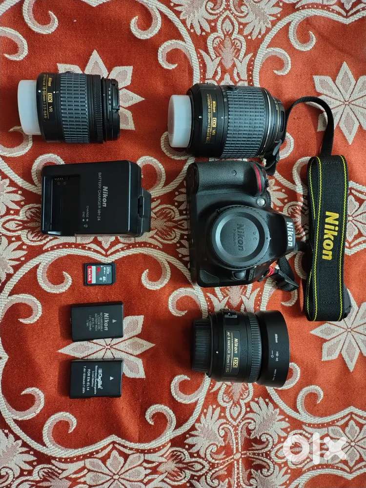 Nikon D5200 with 3 lens and 2 bentry 16GB memory card