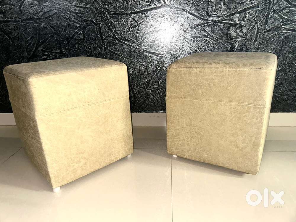 2 pcs Square Ottomons/puffs with 2 extra covers