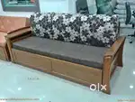 New brand best quality teakwood sofa cum bed with storage get at facto