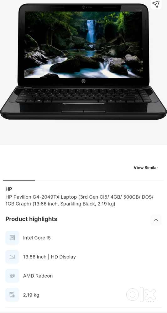 HP 3rd generation inter core i5 Laptop