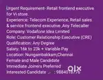 Customer Relationship Executive (Frontend Executive)