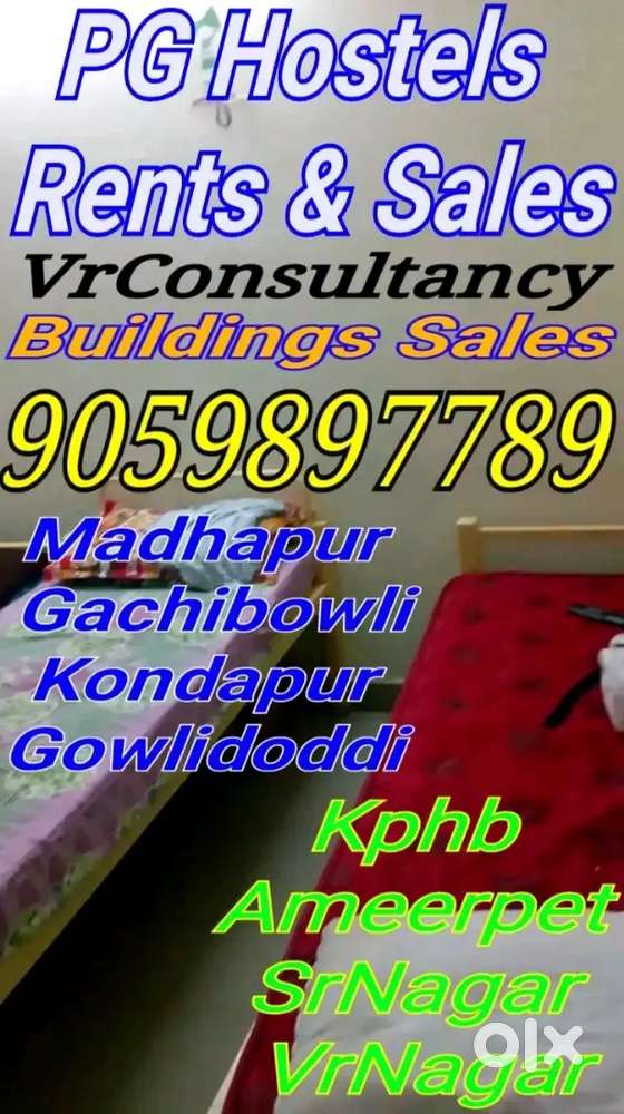 GoodRunning Men's&women's Pg Hostels Sale Madhapur Gachibowli Kondapur