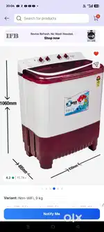 Sansui 9kgs semi auto matic Washing machine