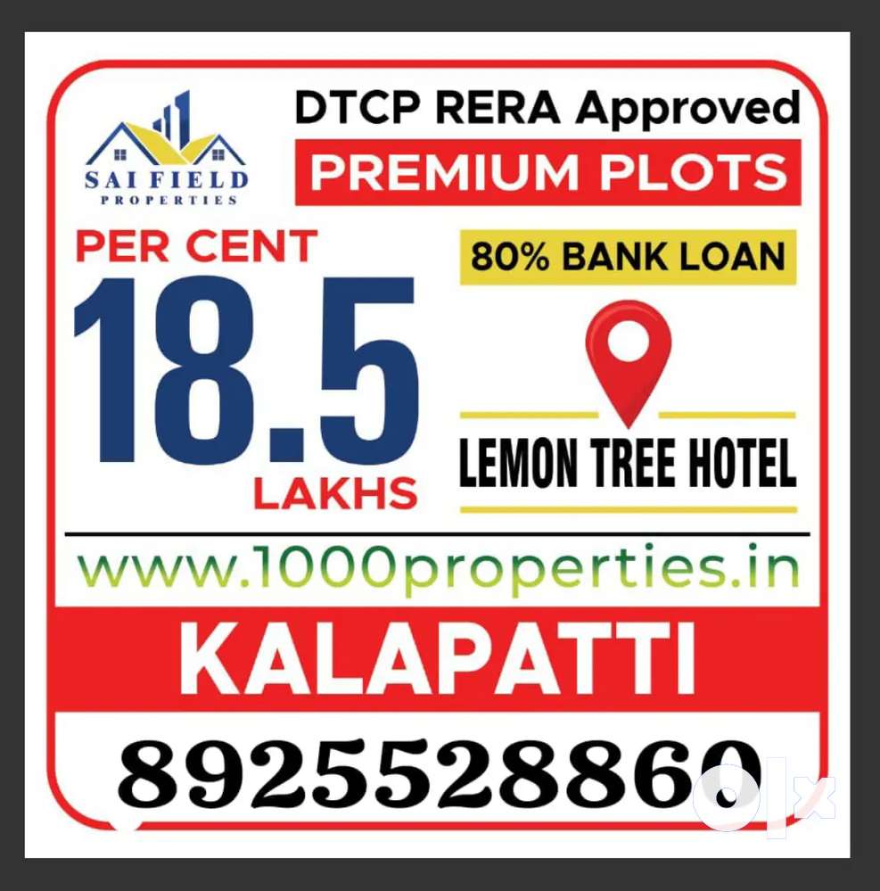 PRIME LOCATION RESIDENTIAL PLOTS FOR SALE Near Kalapatti