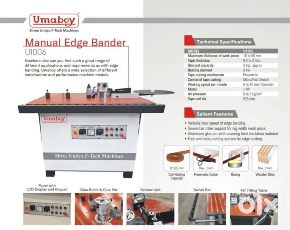Manual edge banding matine