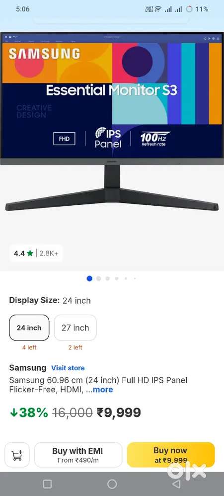 24 inch samsung monitor Warranty Available