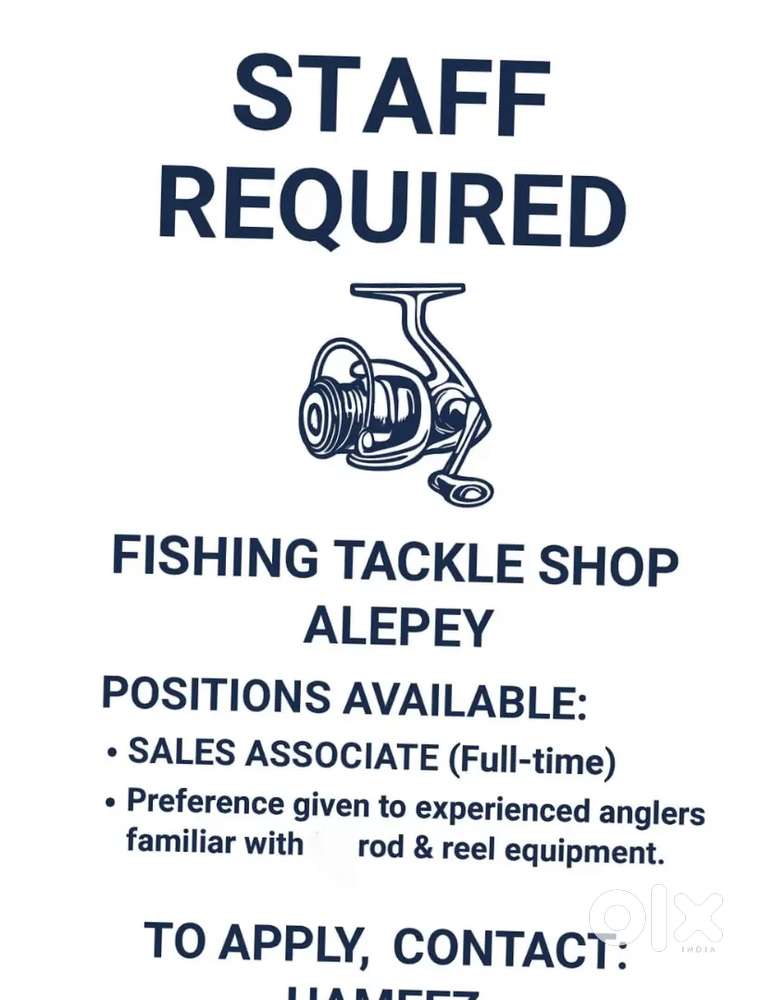 Sales staff Required for fishing tackle shop