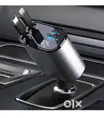 4-in-1 Retractable Car Charger, 120W Super Fast Charge