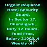 Chandigarh 5 Star Hotel Security Guard Job